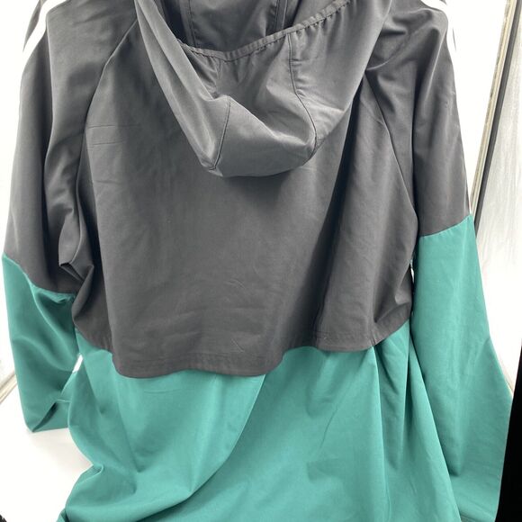 Adidas Windbreaker Jacket Mens 3-Stripe Full Zip Green Vented Size XL - Picture 5 of 6